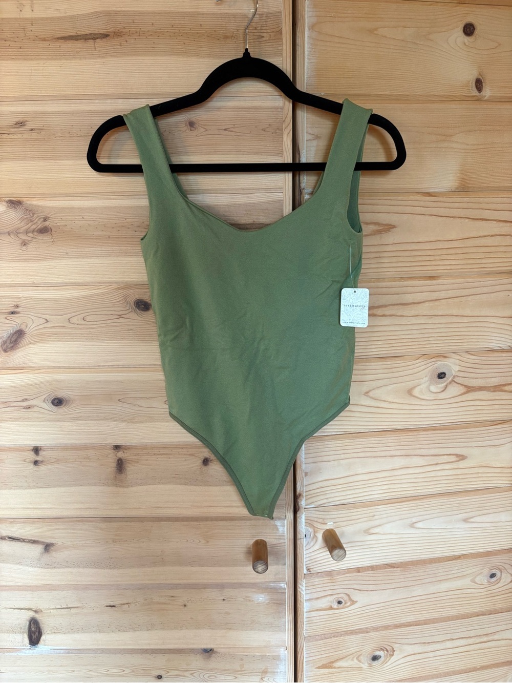 Intimately by Free People Clean Lines Bodysuit Olive Green NWT